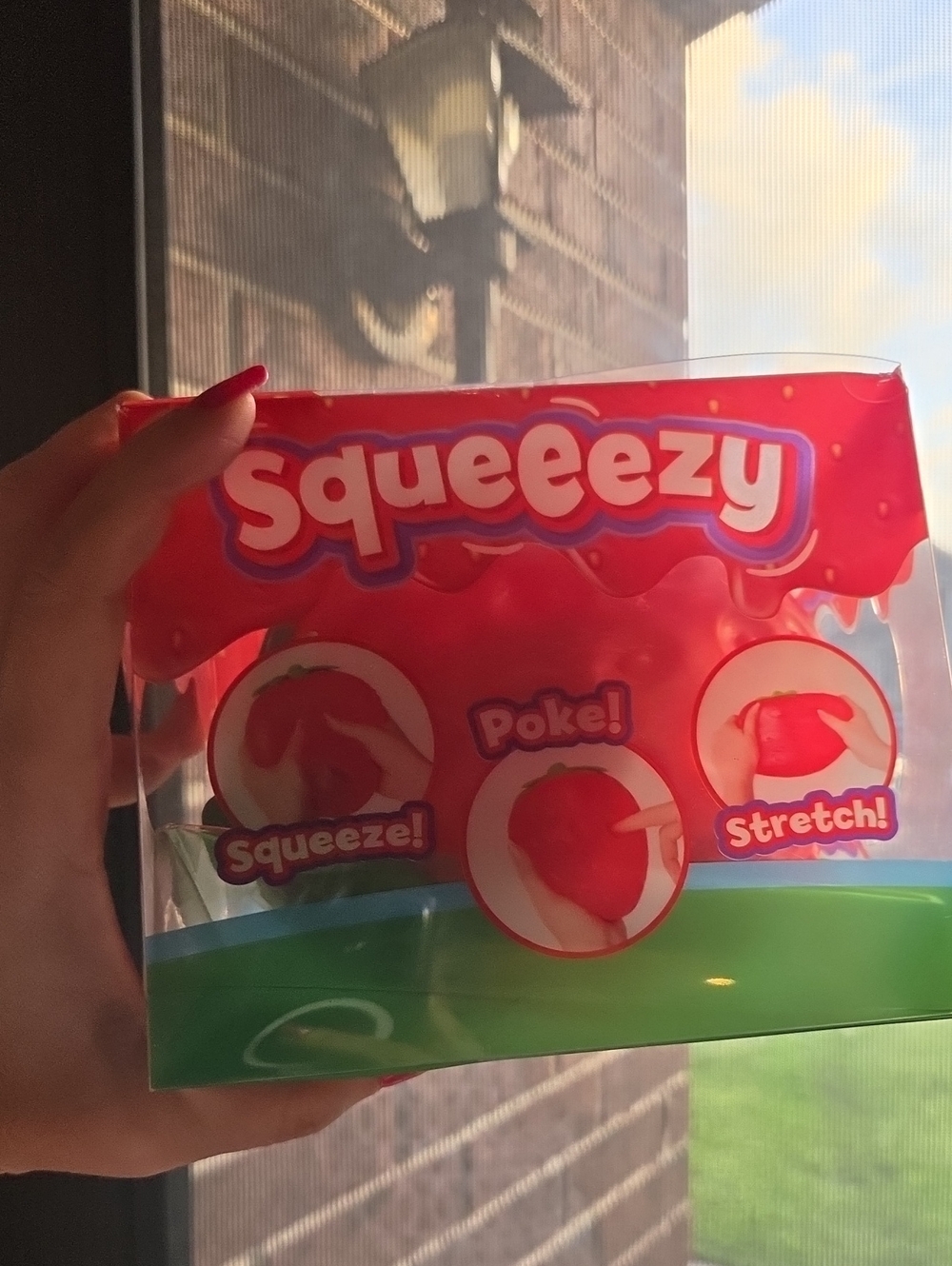 Big SqueeEzy Red Squeeze & Stretch Toy Strawberry It's HUGE